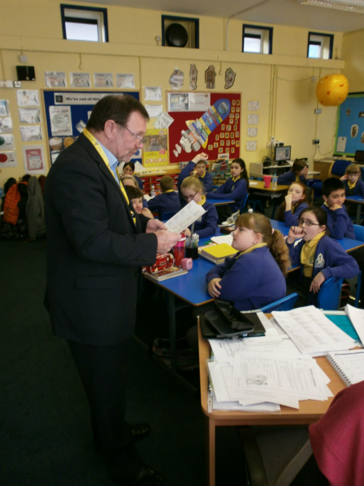 Mr Starrs P6 class enjoy a Townlands talk From Mr Frank Roofe.