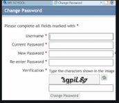 How to change a password 